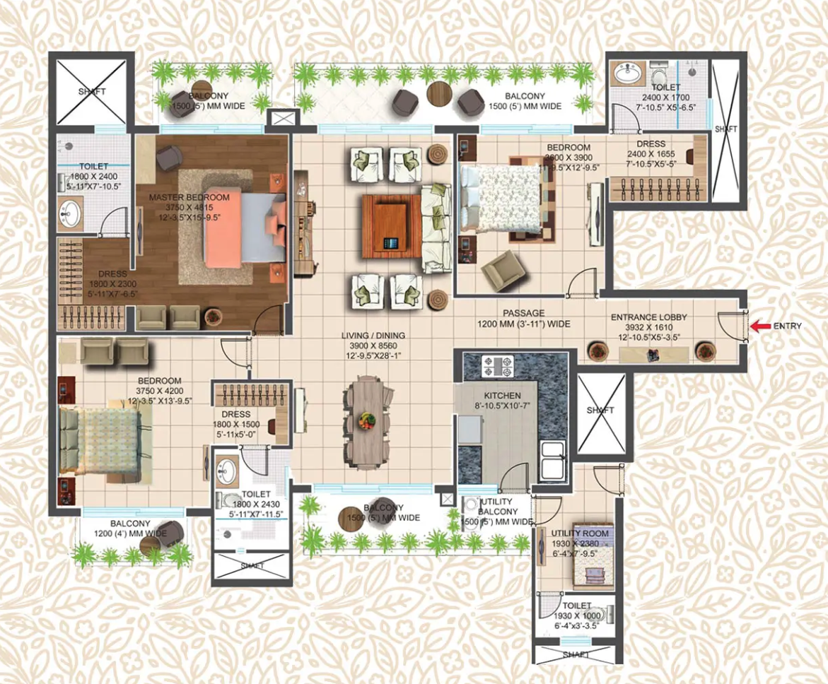 3 BHK 2460 Sq.Ft.
